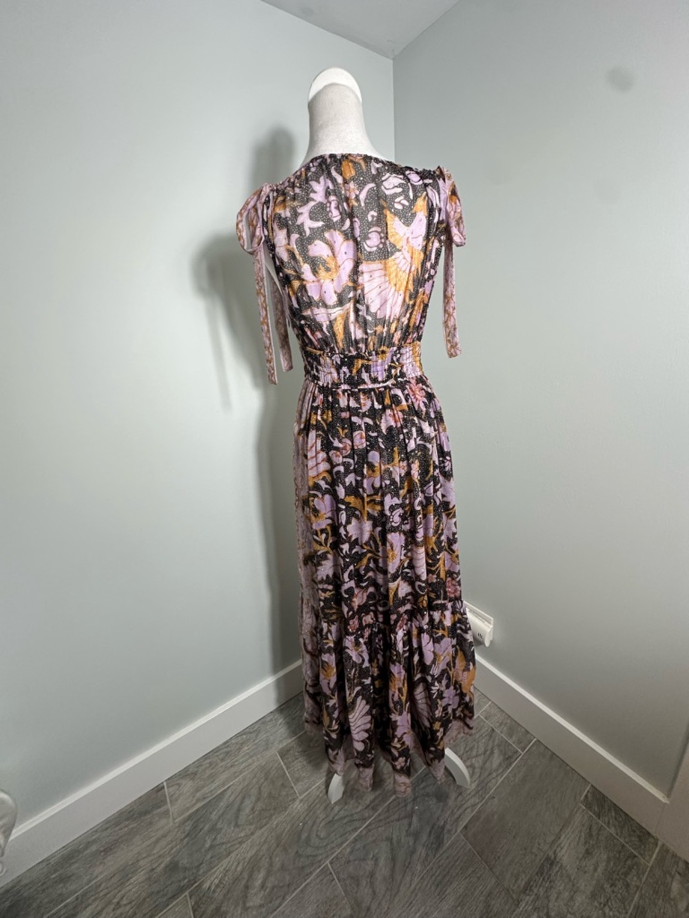 ULLA JOHNSON Annalise Silk  Maxi Dress Size 0 - Picture 9 of 16